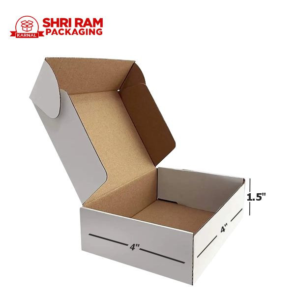 Shri Ram Packaging 3 Ply White Flap Box 4x4x1.5 Inch | Shipping & Packaging Box